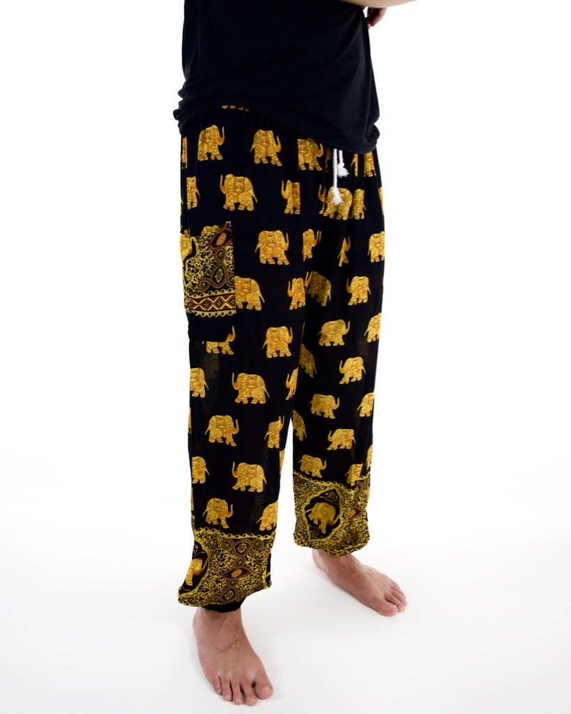 The Elephant Temple - Wholesale Pants - Women's - Golden Elephant Pants-Black3