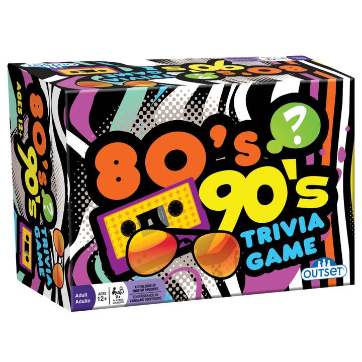 Outset Games and Cobble Hill Puzzles - Wholesale Card Game - 80s 90s Trivia Card Game, by Late for the Sky