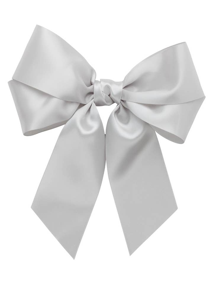 Oversized Bow Pony/Clip - Shell Grey for wholesale by Project 6 NY Kids