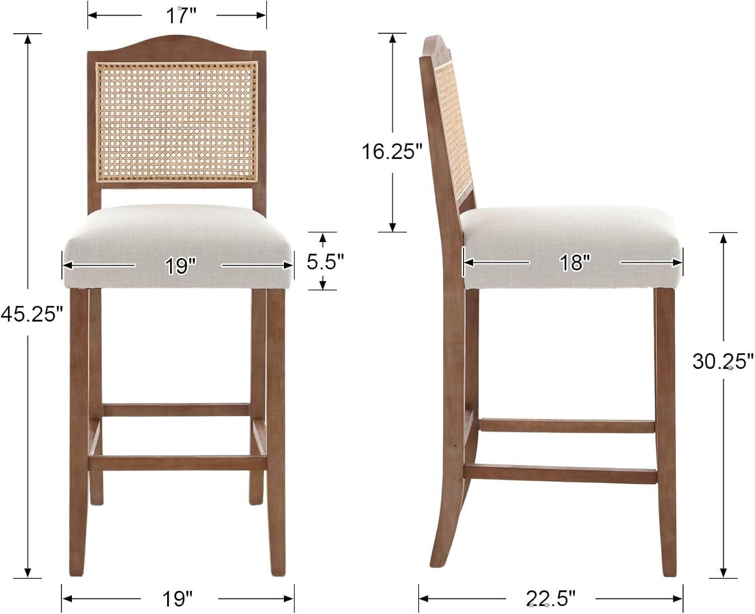30 Inch Counter Height Stools Linen Beige Set Of 2 for wholesale on Faire1