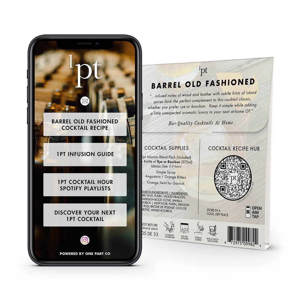 One Part Co. - Wholesale Cocktail Mix/Syrup - 1pt Barrel Old Fashioned Cocktail Pack3