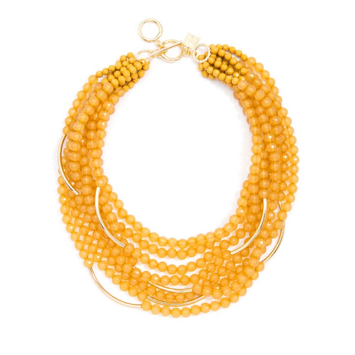ZENZII Jewelry - Wholesale Bib necklace - Multi Strand Layered Translucent Lucite Beads Necklace8