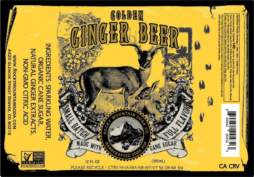 Rocky Mountain Soda - Wholesale Soda/Carbonated Drink - Golden Ginger Beer Soda Pop (BOTTLES ONLY)1