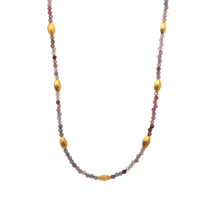 Bliss Necklace Multi Spinel 24K Gold Vermeil for wholesale by Joyla Jewelry