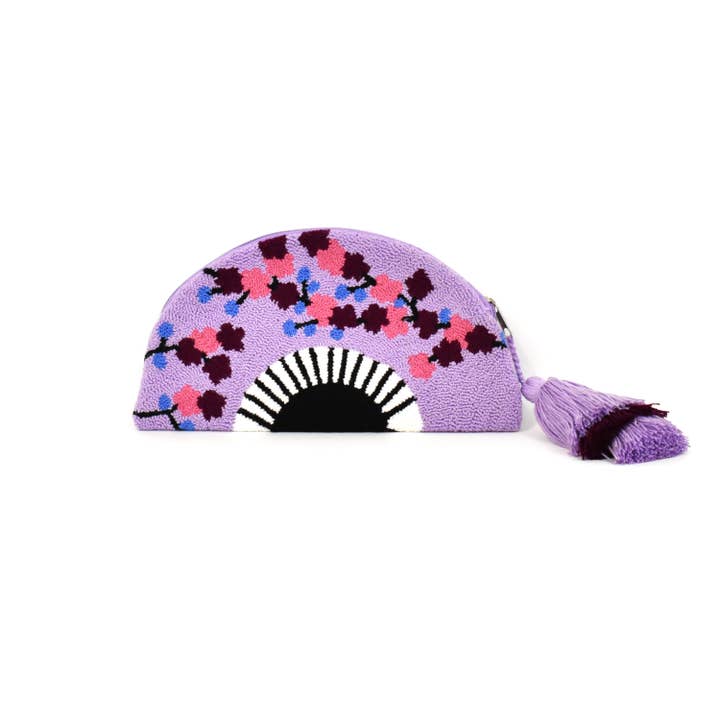 Fan Half Moon Tapizada Clutch- Lilac Blossom - Grande for wholesale by Caravan and Company