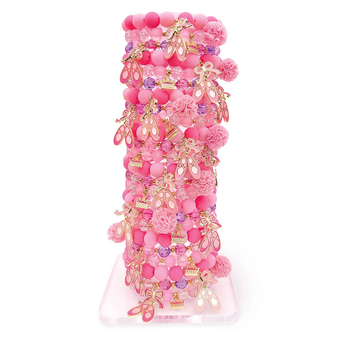 Girl Nation | Kids Jewelry | Easter Gifts - Wholesale Beaded Bracelet - Kids - Ballerina Dreams Tower | Case is 24 Bracelets + Free Display5