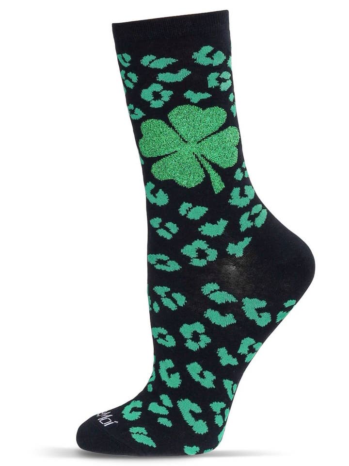 Leopard Clover Bamboo Crew Sokken voor dames voor wholesale door Infinity Classics International Inc.