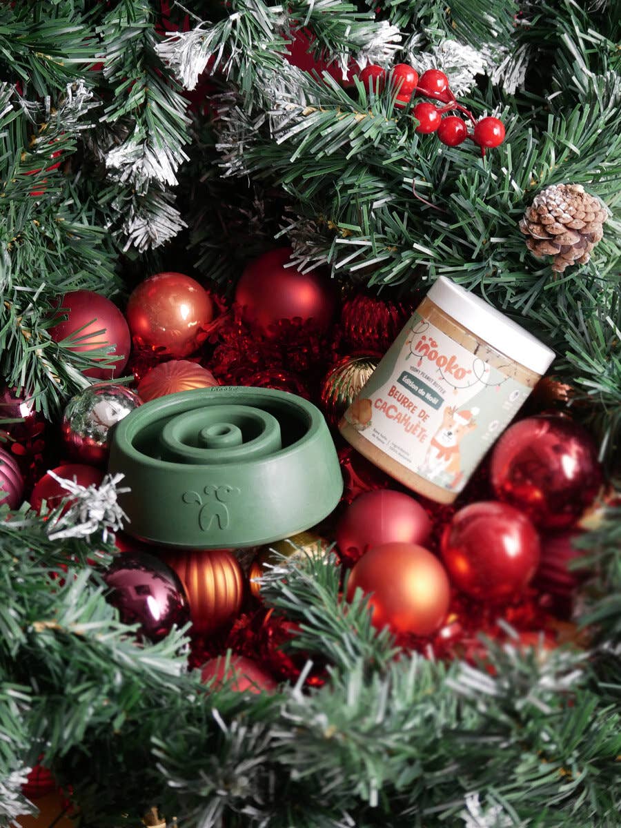 INOOKO – wholesale Leksak - Hund – Yoomy Wobble - Aktiveringsleksak för hund - Julgrön