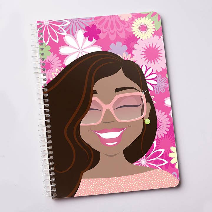 "Ms Wavy Pink" Spiral Notebook for wholesale by The DynaSmiles Stationery