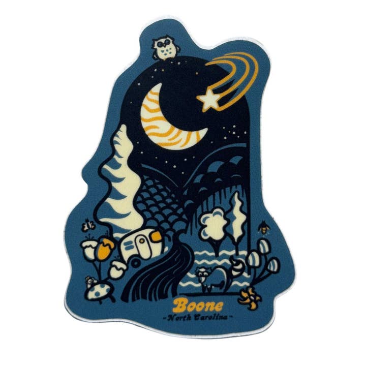 Noche Groovy (Azul) | Pegatina Boone para venta al por mayor de Menottees