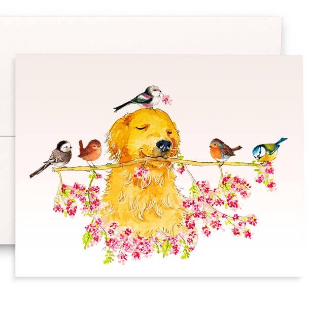 Spring Bird Hund - Påskekort for engroshandel hos Liyana Studio