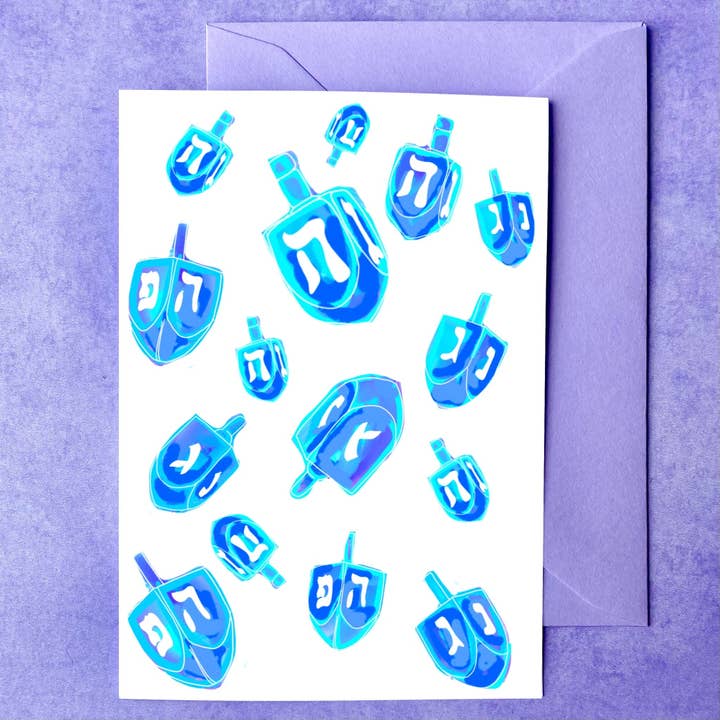 Dreidel, dreidel, dreidel | Carte de Hanoukka pour la vente par Maker / Scholar