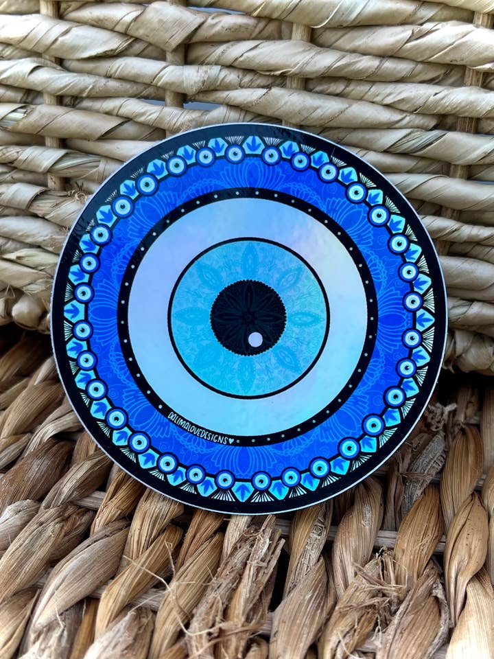 Autocollant holographique Evil Eye pour la vente par Dalimalovedesigns