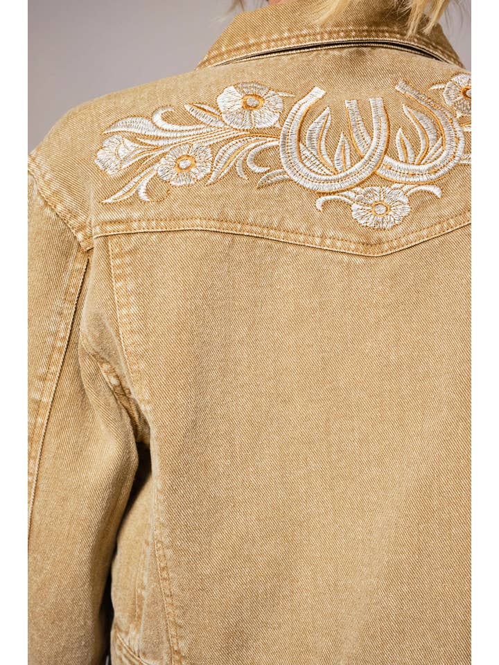 Blue B - Wholesale Denim Jacket - Women's - 23501J - Garment Washed Embroidered Denim Jacket2