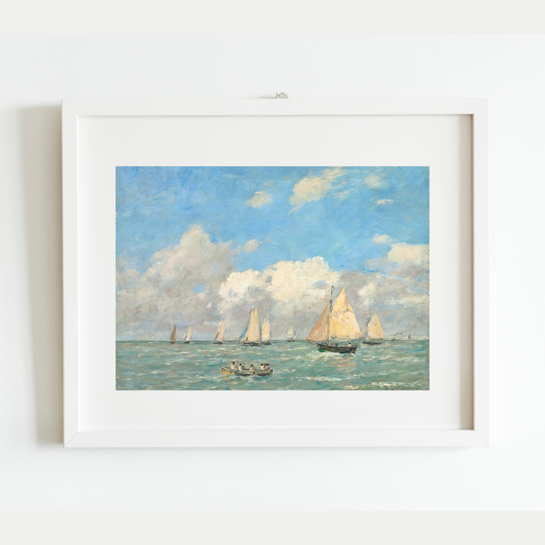Sea to Skye - Wholesale Art Print - Ships in the Harbor Antique Print2