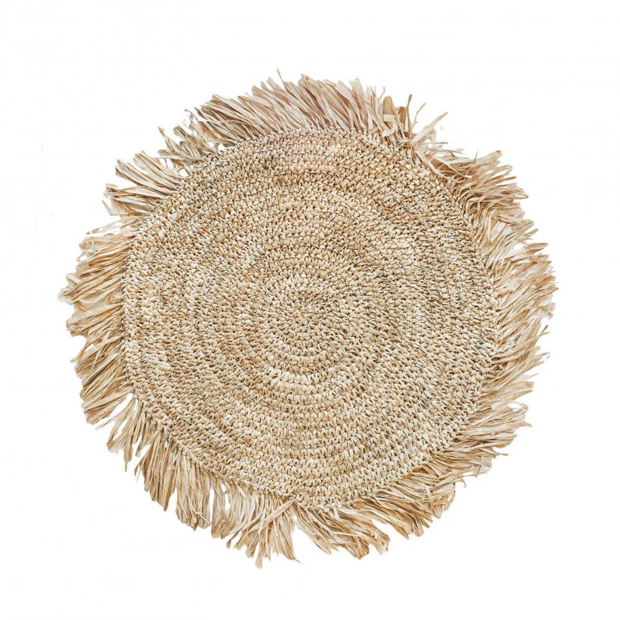 Bazar Bizar Living - Vente Sets de table - Set de table rond en raphia The Fringe - Naturel
