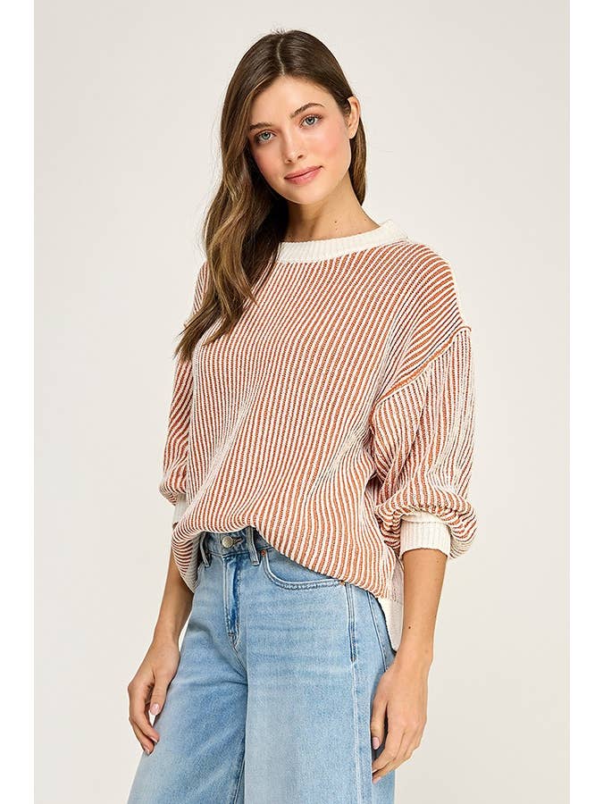 Miss Love - Wholesale Knit Sweater - Women's - Super Soft Strip Sweater41