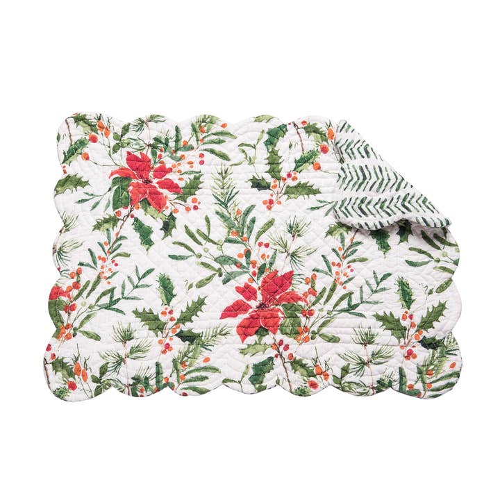 Christmas Silvia Poinsettia Placemat for wholesale by C&F Home