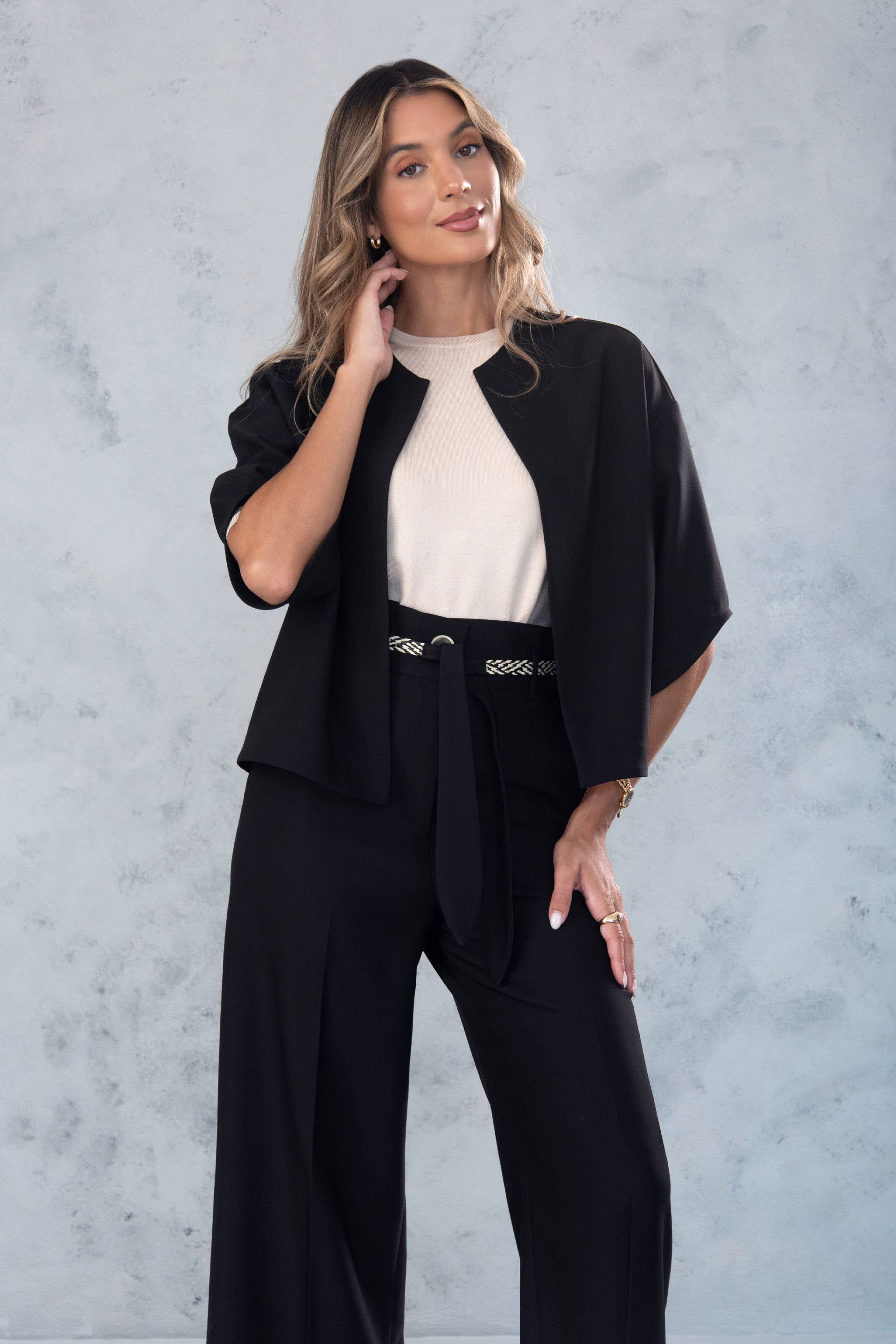 FERRACHE - Wholesale Jacket - Women's - Open fluid-cut jacket5