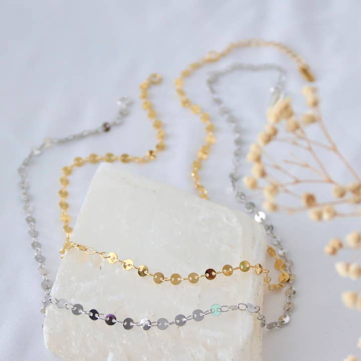 Mesa Blue - Wholesale Choker/Collar - Coin Chain Choker