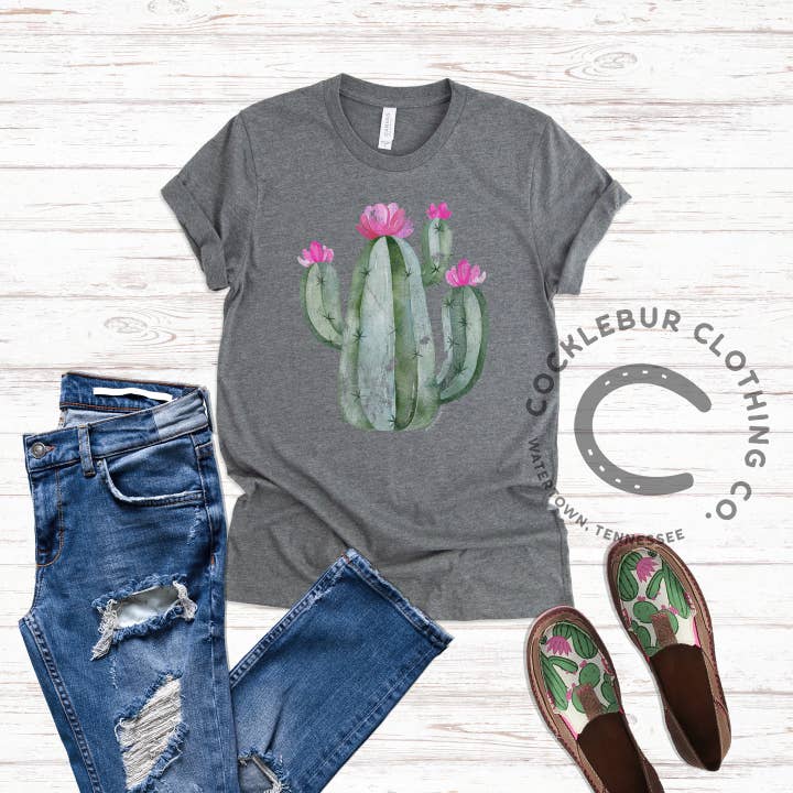 Distressed Cactus Graphic Tee for wholesale by Cocklebur & Co.