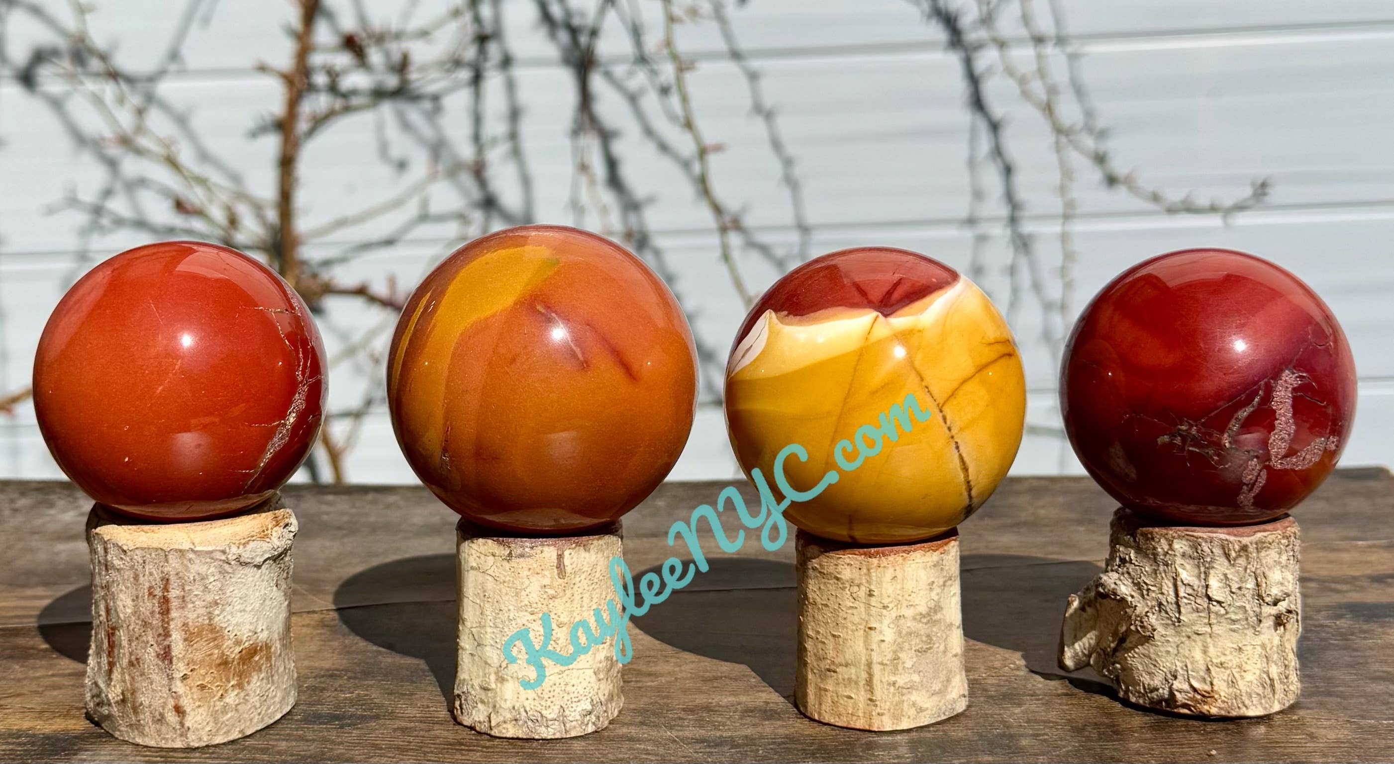 KayleeNYC - Wholesale Spiritual Stone/Crystal - 4-6 Pcs Natural Mookaite Sphere Crystal 2.9-3 lbs3