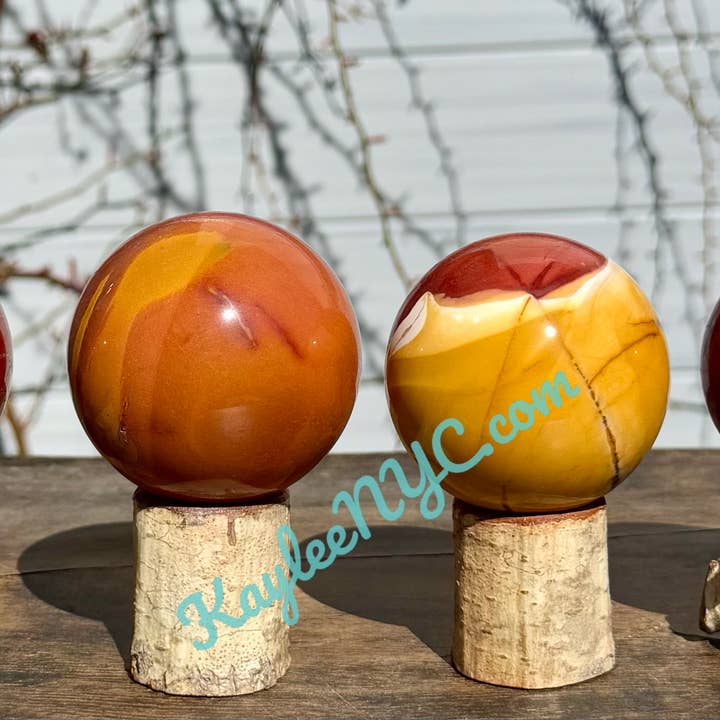 KayleeNYC - Wholesale Spiritual Stone/Crystal - 4-6 Pcs Natural Mookaite Sphere Crystal 2.9-3 lbs3