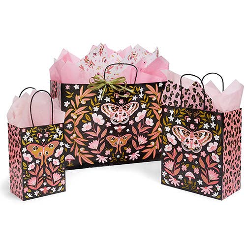 Nashville Wraps - Wholesale Gift Bag - Butterfly Leopard Paper Retail Gift Bags1