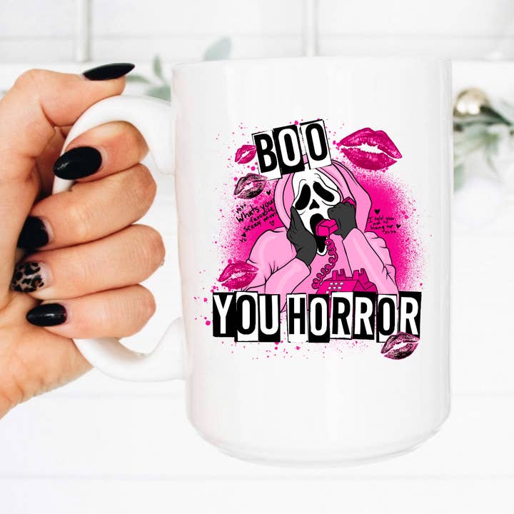 Boho Sips - Wholesale Coffee Mug - 15oz Mug, Boo You Horror, Halloween Coffee Cup, Scary Movies0