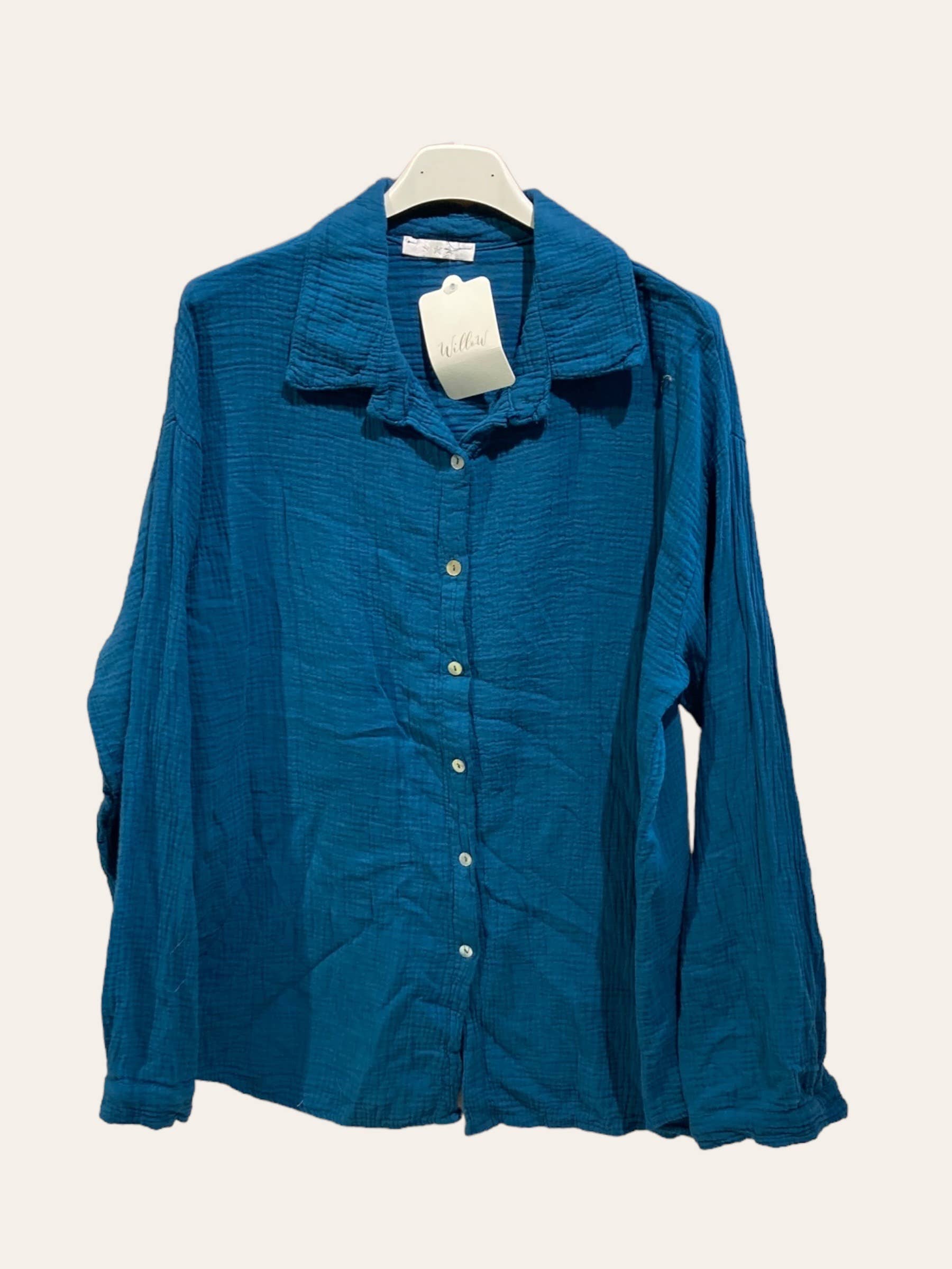 Moonsun - Wholesale Button Down Shirt - Women's - Cotton gauze shirt #303635