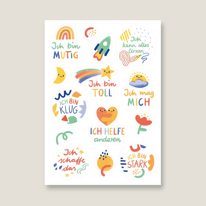 VIERUNDFÜNFZIG - Wholesale Sticker - Kids & Baby - Waterproof and dishwasher-safe affirmation stickers1