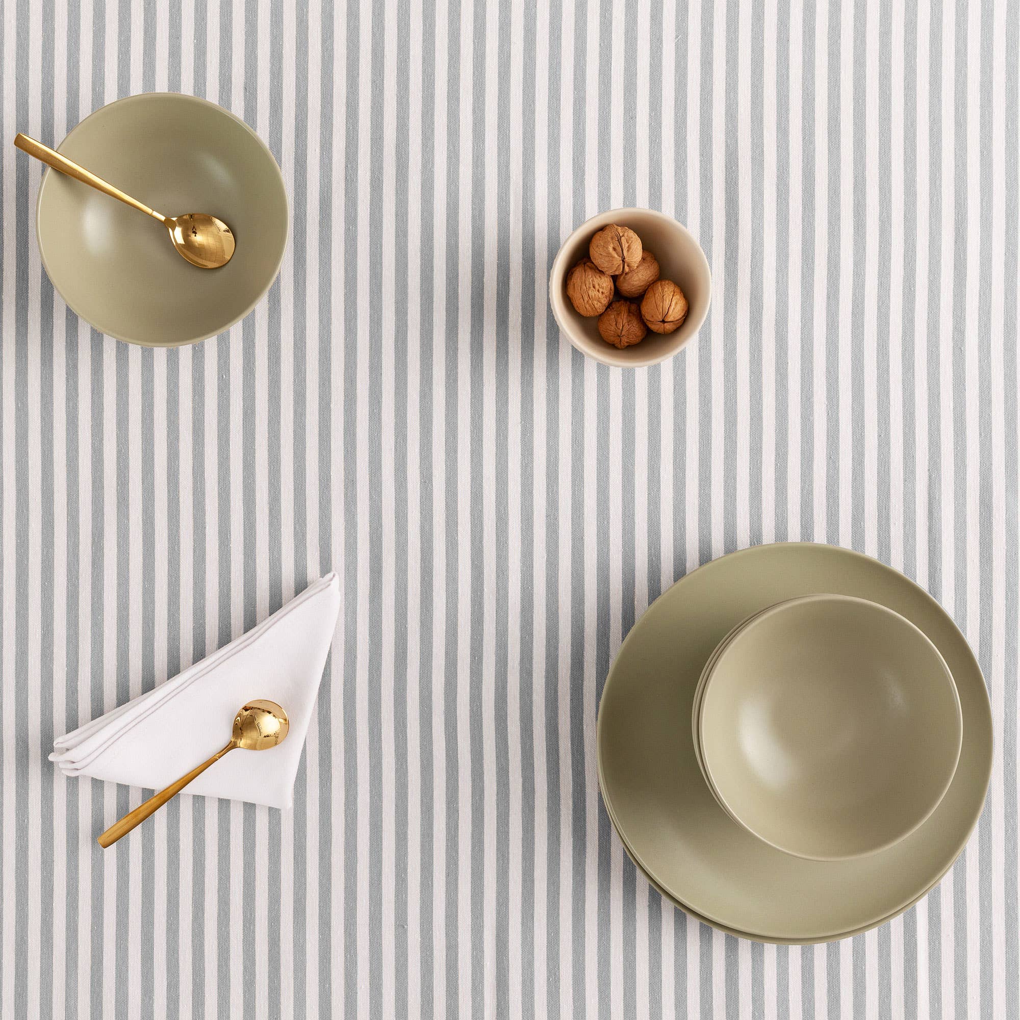 GAMUSI - Vente Nappes - Nappe anti-taches coton toucher tissu rayures ARENZA12