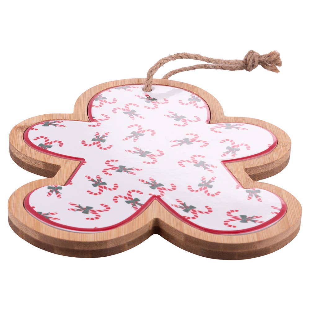 VdE Tivoli 1996 - Wholesale Ornament Set - XMAS FIOCCHI CUTTING BOARD SNOWMAN 20X24 BAMBOO/CERAMIC2