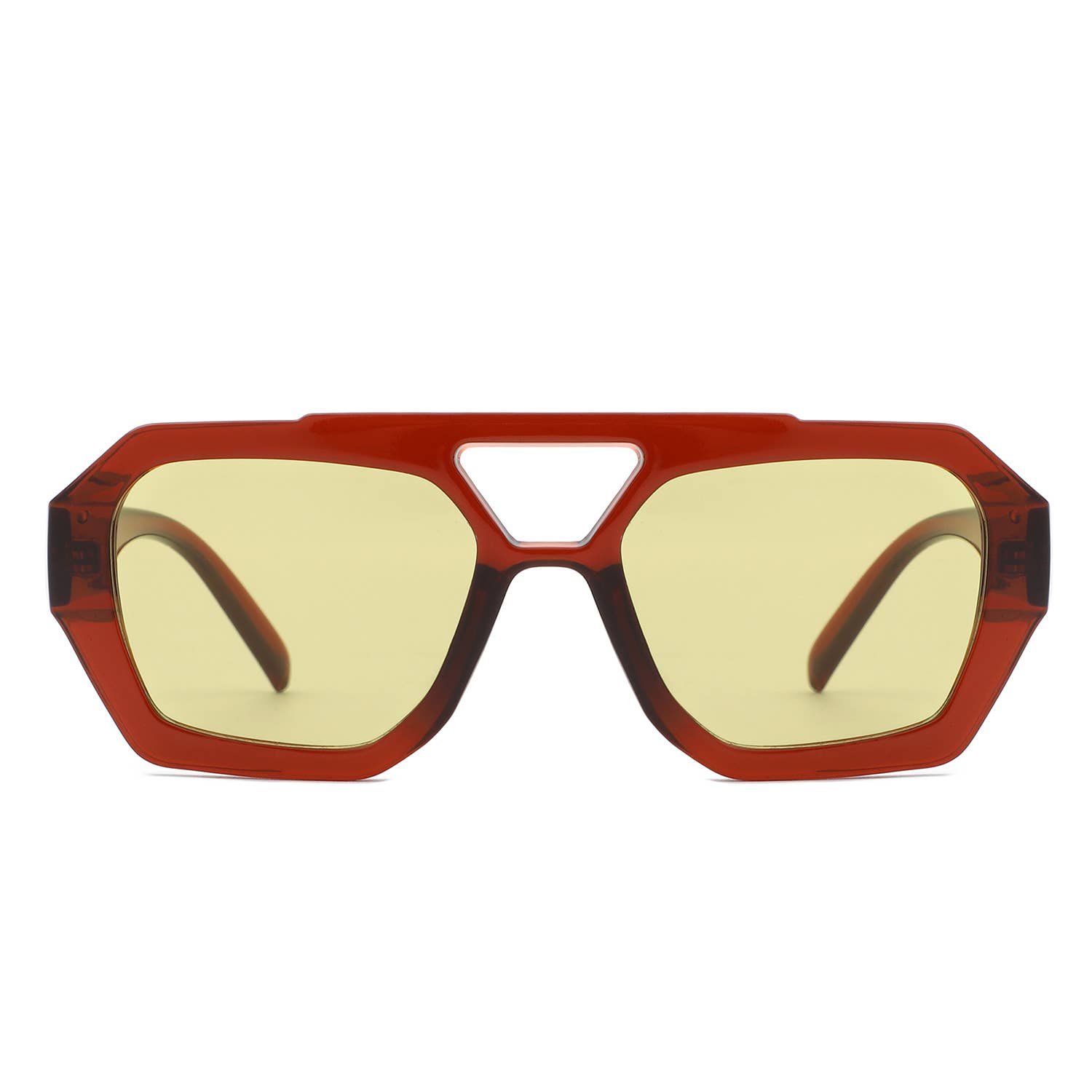 Cramilo Eyewear - Wholesale Sunglasses - Unisex - Square Brow-Bar Retro Tinted Aviator Sunglasses11