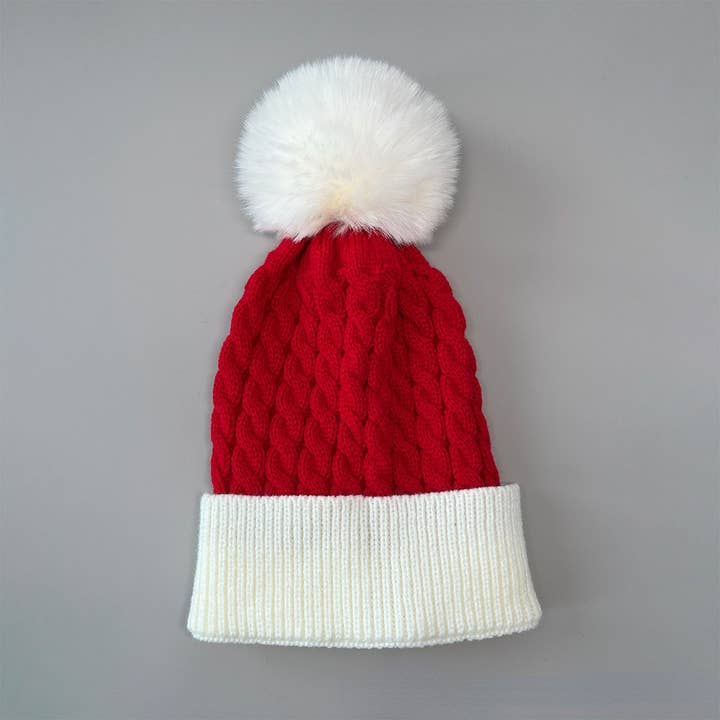 NINEXIS - Vente Bonnet – femme - CWAH0749_Bonnet de Noël tricoté en forme de cloche de Noël avec torsade