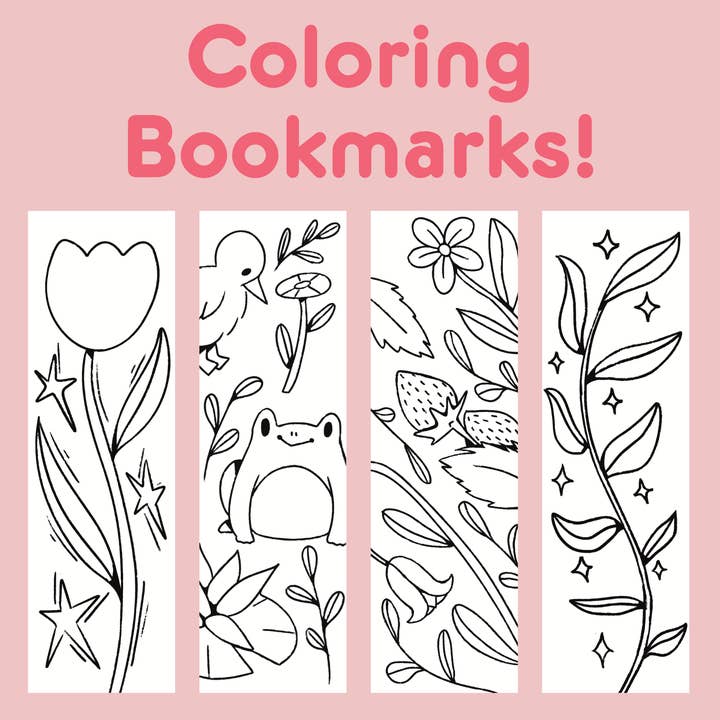 Coloring Bookmark Pack, 4 Designs, Packaged for wholesale by Songquill