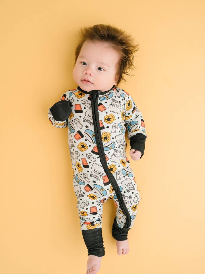 Little One Shop - Wholesale Sleepsuit - Baby - Police Bamboo Sleeper