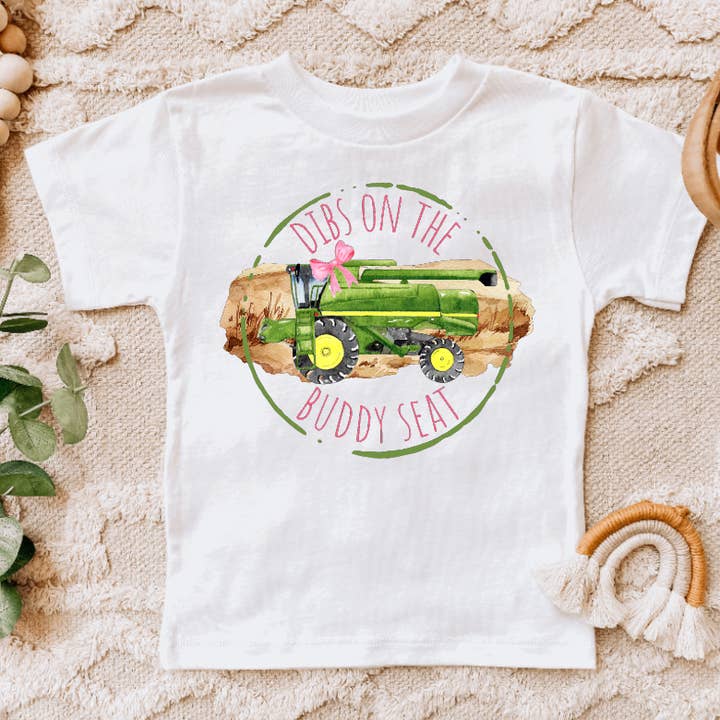 Dibs on the Buddy Seat Combine with Bow Girls Tee Shirt for wholesale by AvaryMaeInspirations