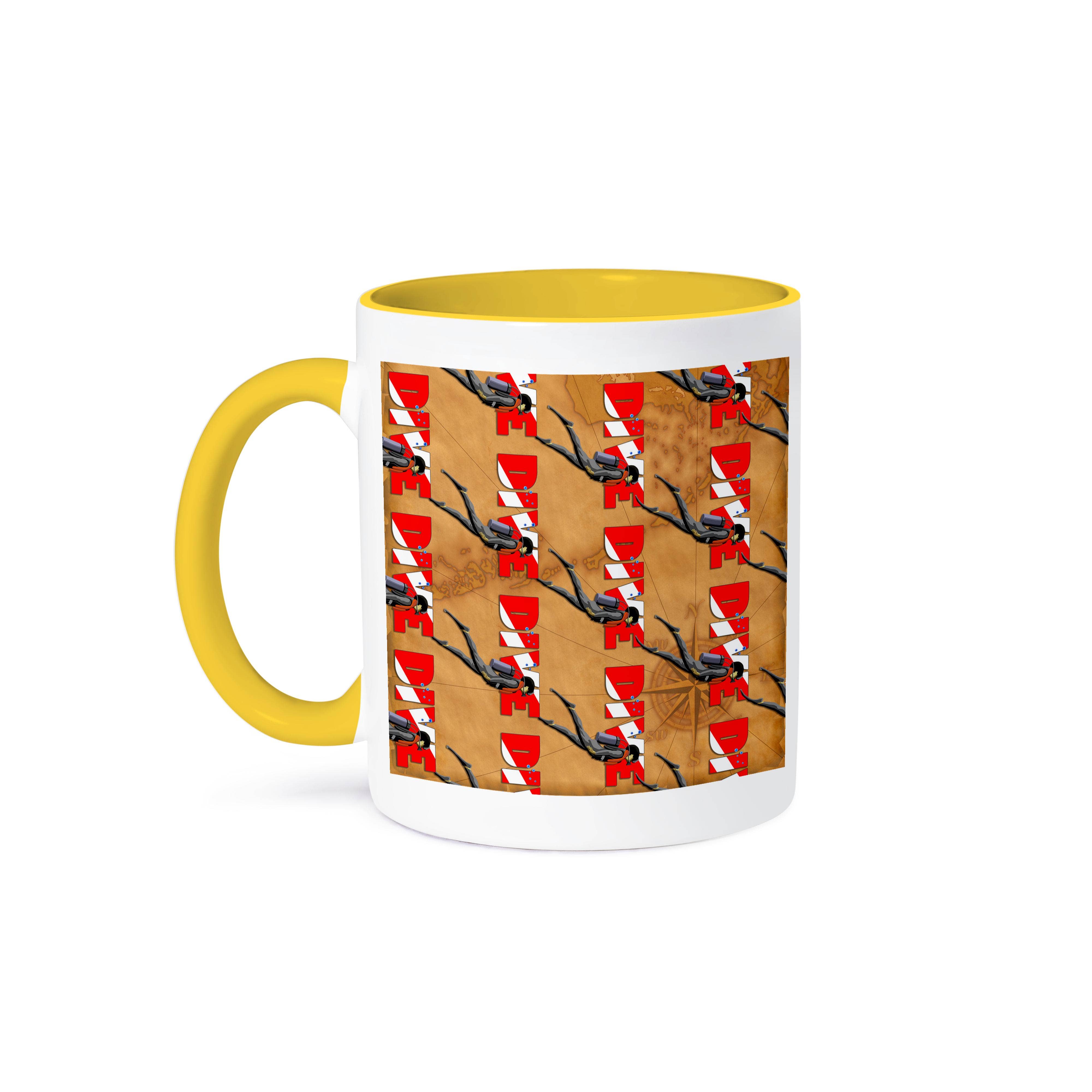 3dRose - Wholesale Coffee Mug - 3dRose, Scuba diver and dive flag pattern for your favorite dive buddy., Mug0