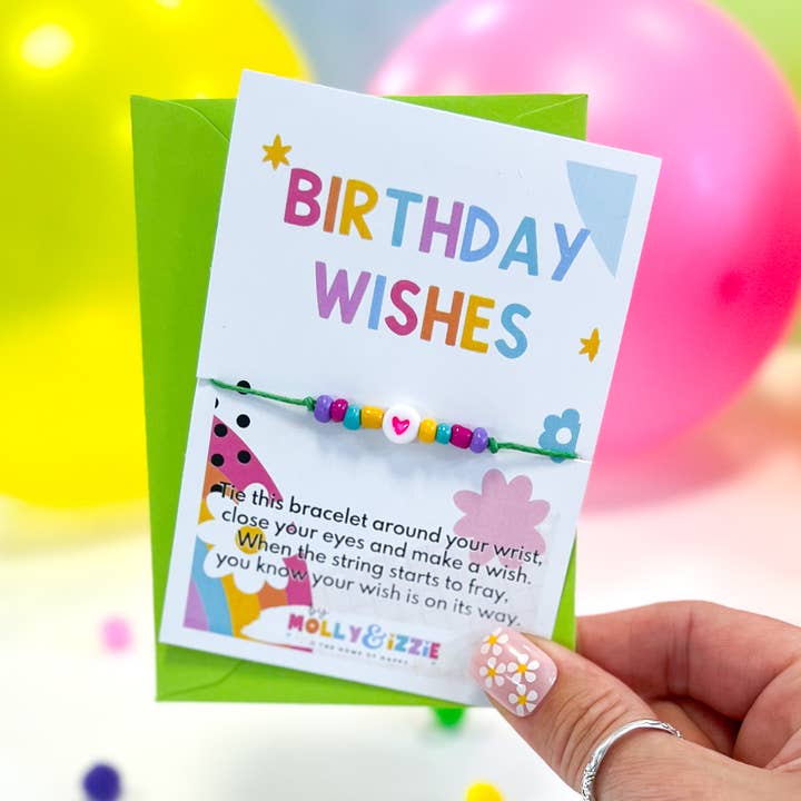 Happy Birthday Mini Beaded Wish Bracelet for wholesale by by Molly&Izzie