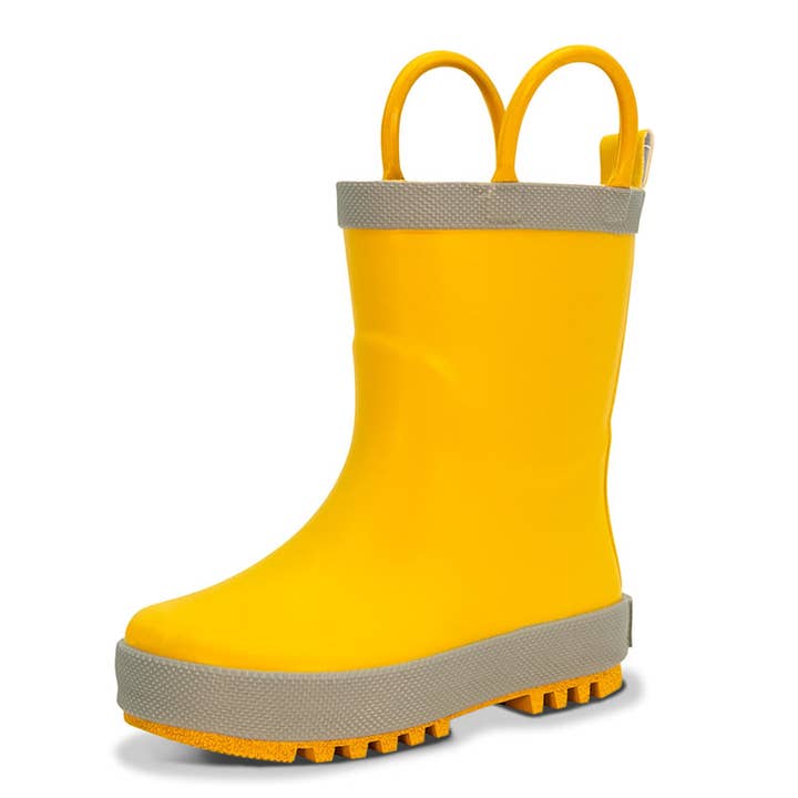 Jan & Jul - Wholesale Rain Boots - Kids - Yellow | Puddle-Dry Rain Boots (with Handles)