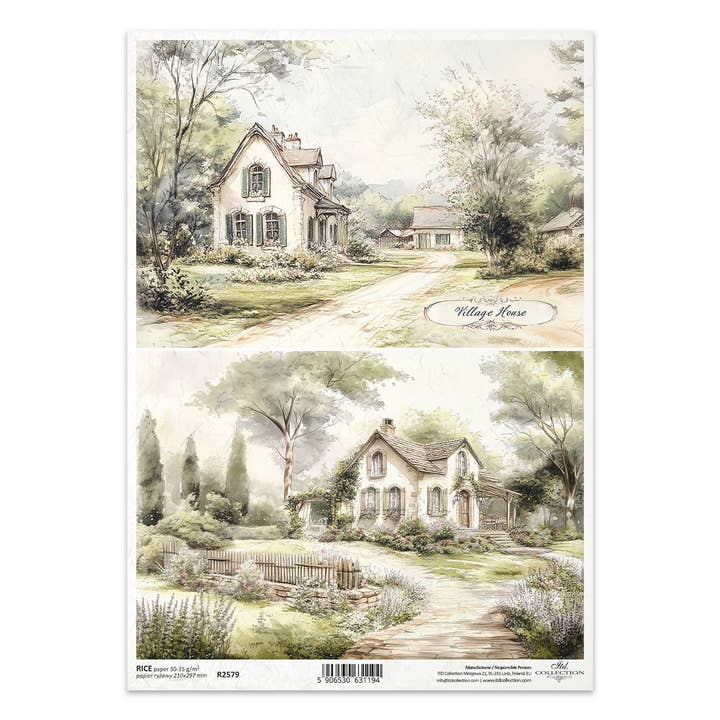 rice paper for decoupage R2579 - Cottage in the Country for wholesale by ITD Collection