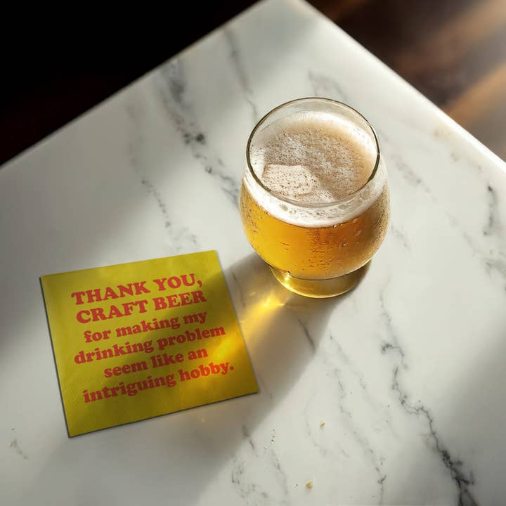 Chris’s Stuff Inc. – wholesale Disposable napkin – Funny Cocktail Napkins - Thank you craft beer1