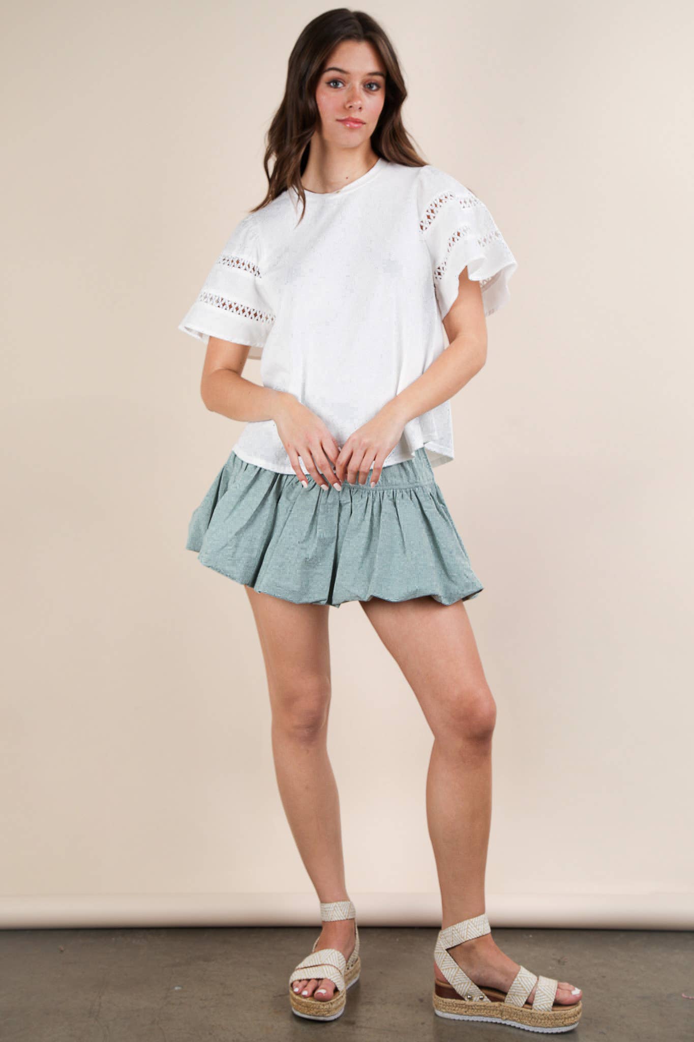 VERY J - Wholesale Skirt - Women's - NS50136-Bubble Mini Skirt with Inner Shorts21