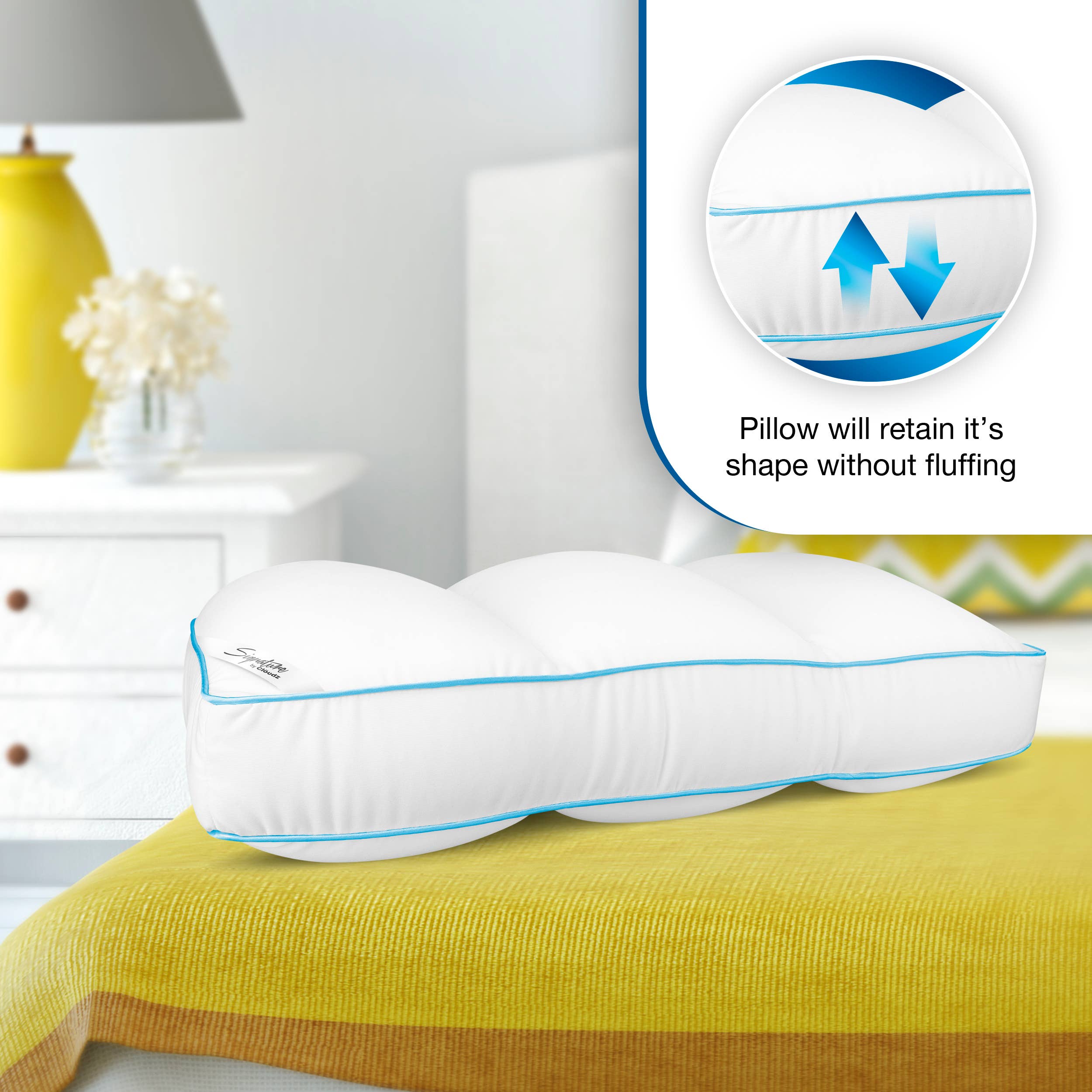 Cloudz - Wholesale Bedding Pillow - Cloudz Signature Premium Hypoallergenic Bed Pillow - White4