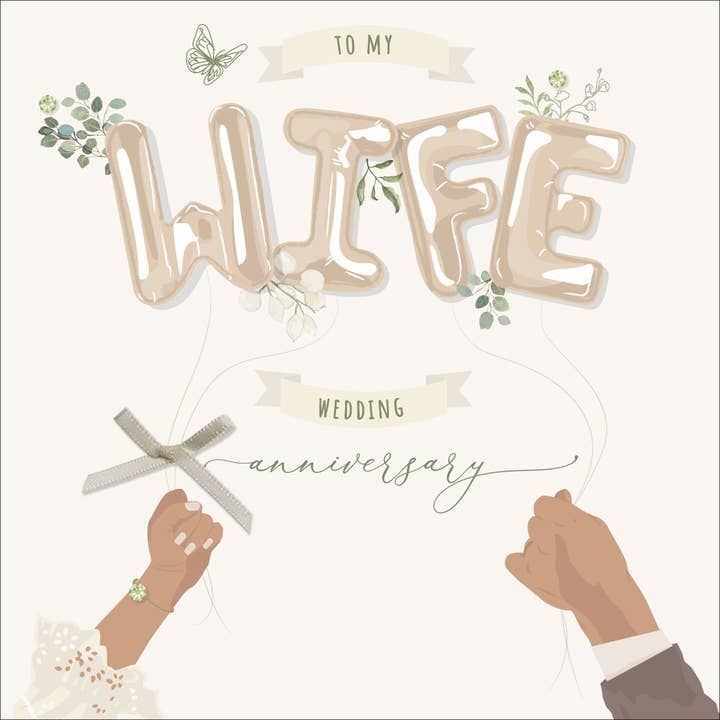 Para mi esposa en nuestro aniversario de boda, saludo hecho a mano para venta al por mayor de The Handcrafted Card Company