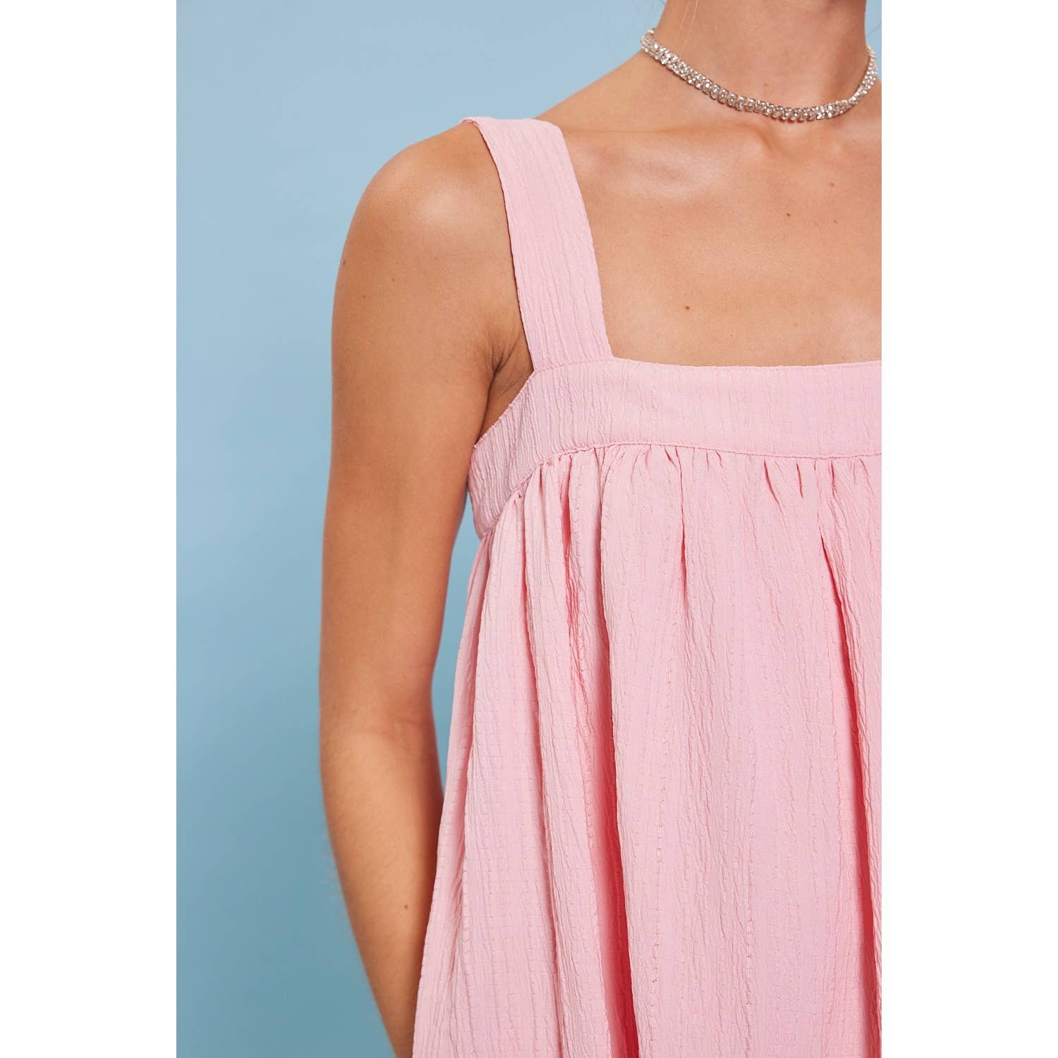 idem ditto - Vente Robe – femme - MINI-ROBE BABYDOLL FROISSÉE AVEC RUBAN AU DOS13