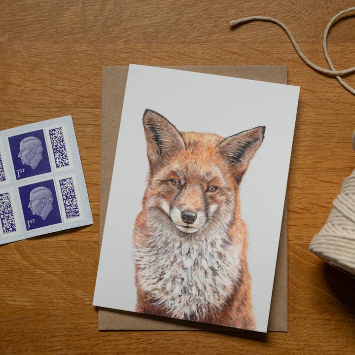 Tracey Parsons Art – wholesale Everyday greeting card – Red Fox A6 Greeting Card - Blank