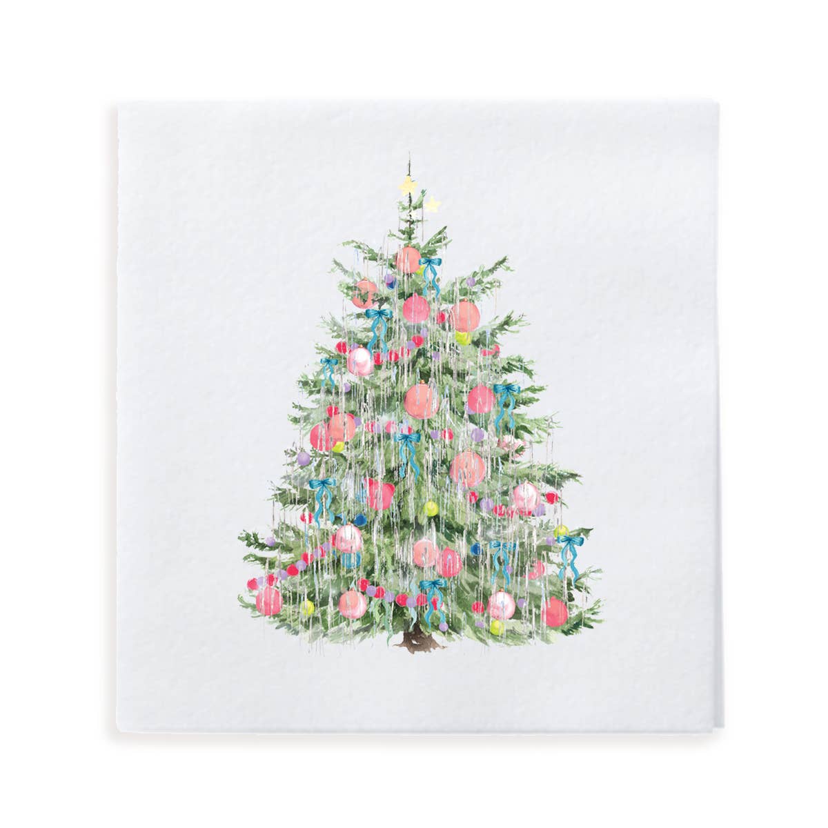 Cami Monet - Venta al por mayor Servilletas desechables - Servilletas de cóctel Vintage Tinsel con forma de árbol de Navidad