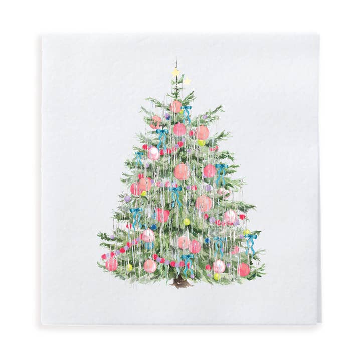 Cami Monet - Venta al por mayor Servilletas desechables - Servilletas de cóctel Vintage Tinsel con forma de árbol de Navidad 0